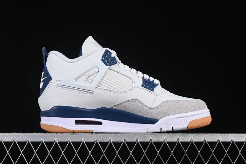 All categories Air Jordan Jordan series basketball shoes Air Jordan 4 GX foreign trade version Nk SB x Air Jordan 4 "Navy" AJ4 Joe 4 joint white and blue DR5415-100